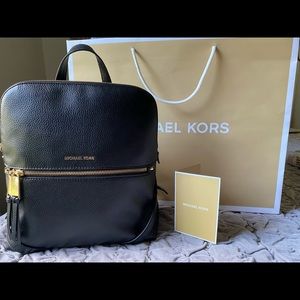 black leather backpack